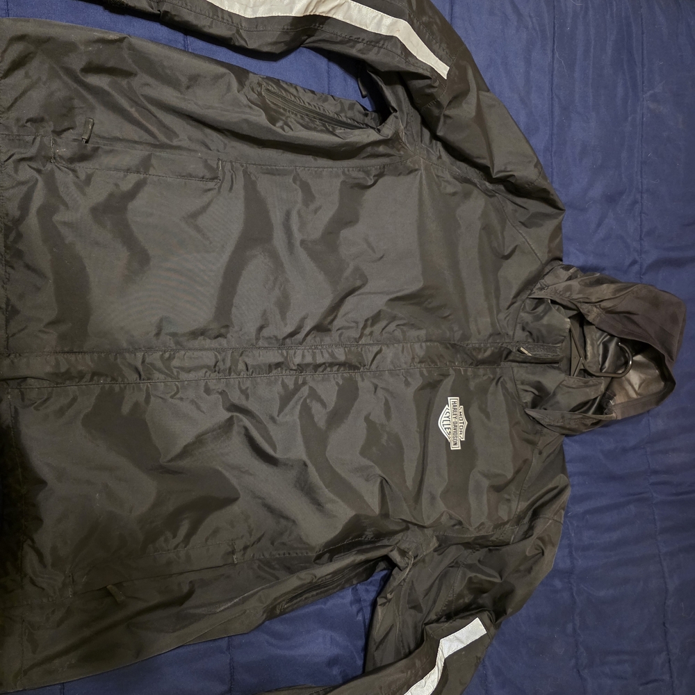 Harley-Davidson Black and Silver Rain Coat